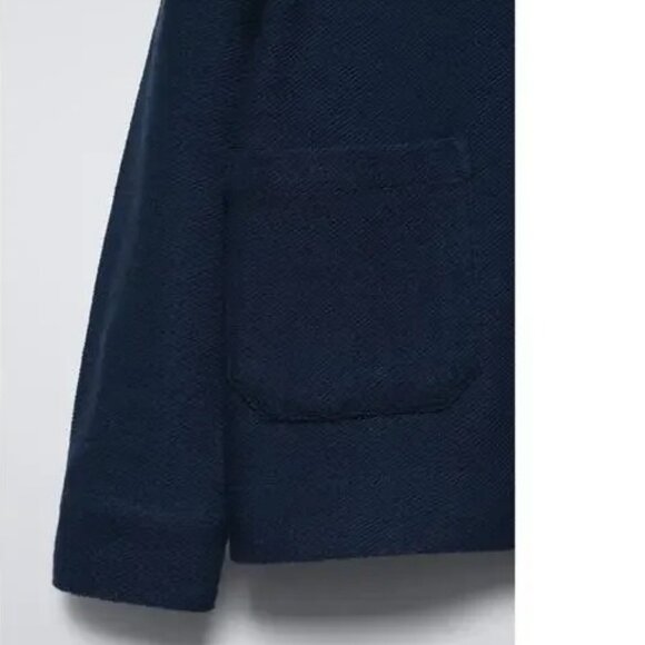 ZARA Buttoned Cardigan Coat, navy - Picture 3 of 5